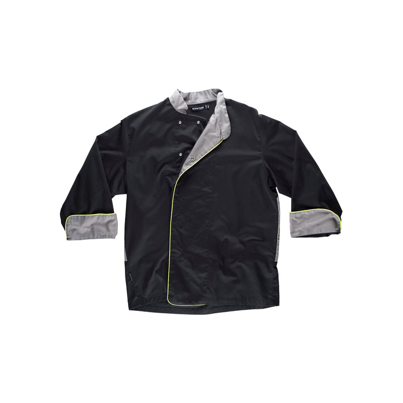 chaqueta-workteam-cocina-b9240-negro-gris-amarillo
