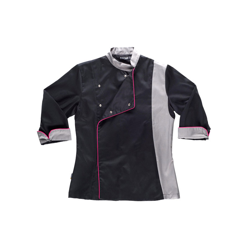 chaqueta-workteam-cocina-b9241-negro-gris